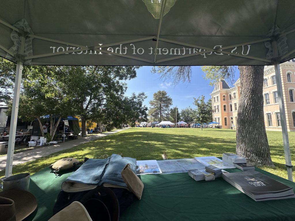 Setting up for the Marfa Lights festival